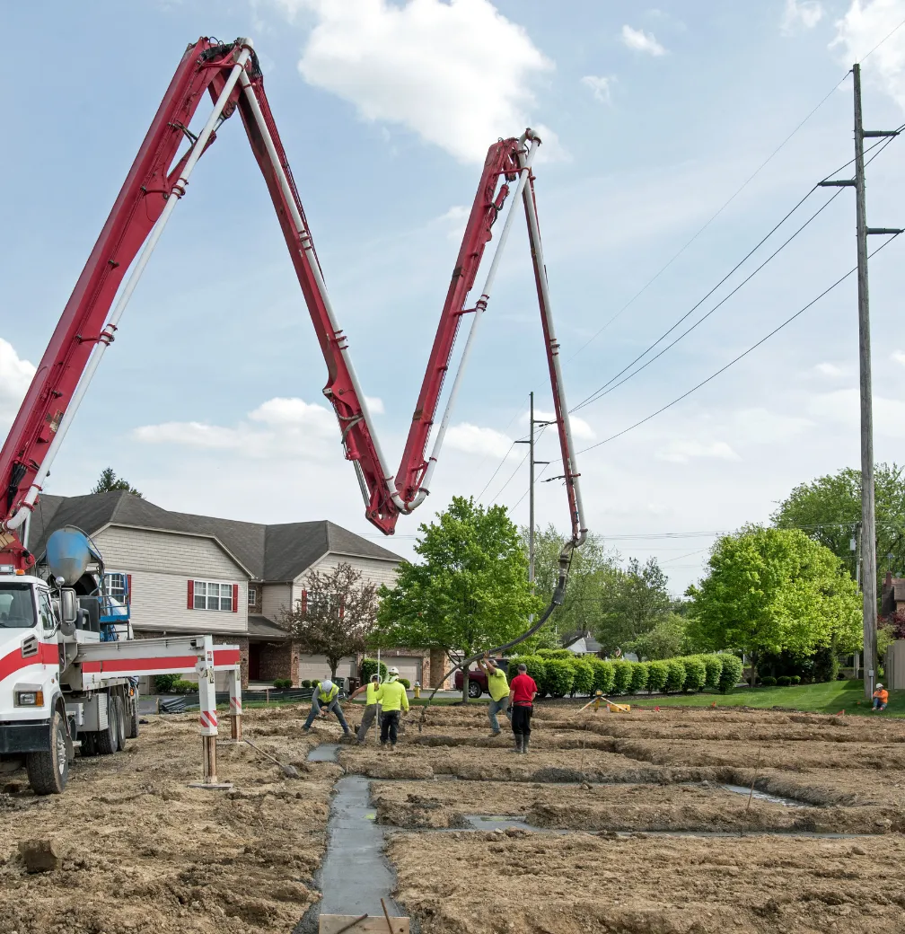 Concrete Pro LA crew pouring a concrete foundation on site