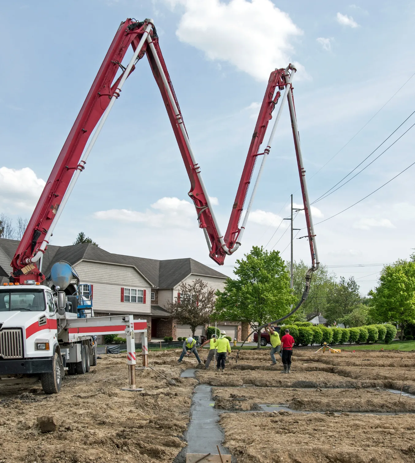 Concrete Pro LA crew pouring a concrete foundation on site